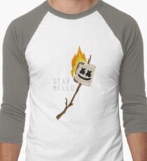Camiseta ¾ bicolor para hombre Etiqueta engomada de Marshmello