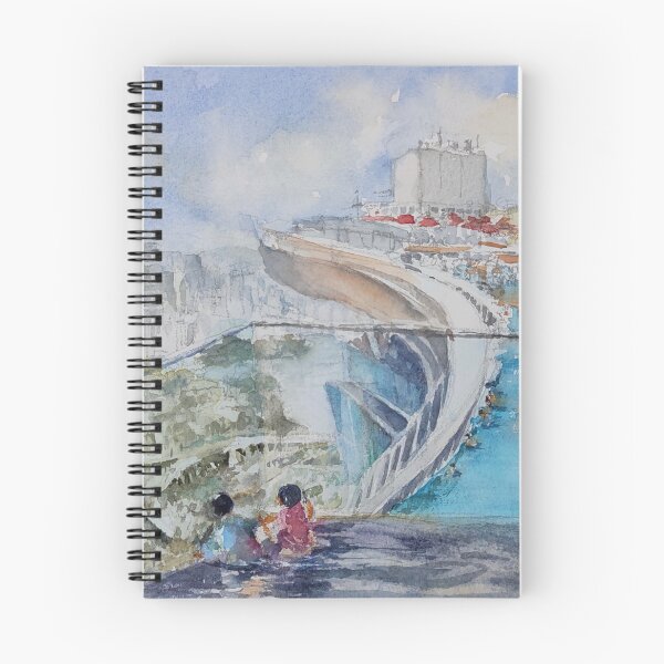 Item preview, Infinity Pool, MBS, Singapore original watercolor painting  designed and sold by Almondtree.