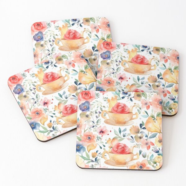 Item preview, Watercolor Floral Cup Seamless Pattern designed and sold by duke818.