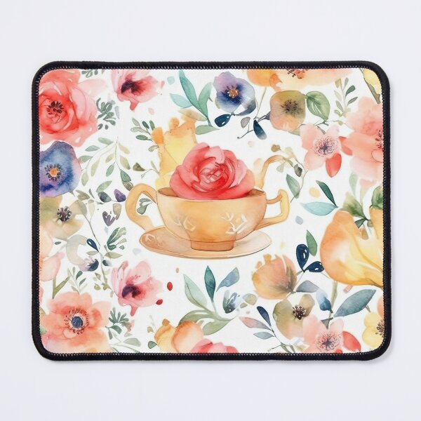 Item preview, Watercolor Floral Cup Seamless Pattern designed and sold by duke818.