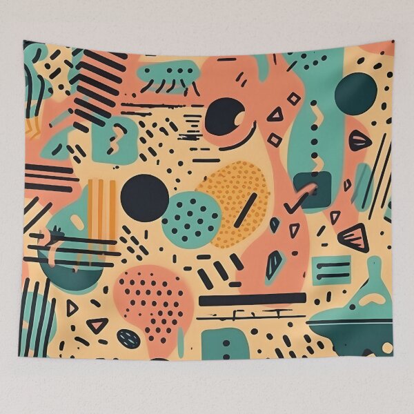 Item preview, Love Retro Memphis Style Pattern designed and sold by PatternBestFan.