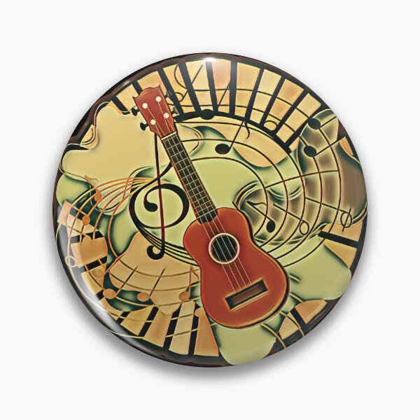Item preview, Ukulele with Swirling Notes - Variation designed and sold by piesdesignart.