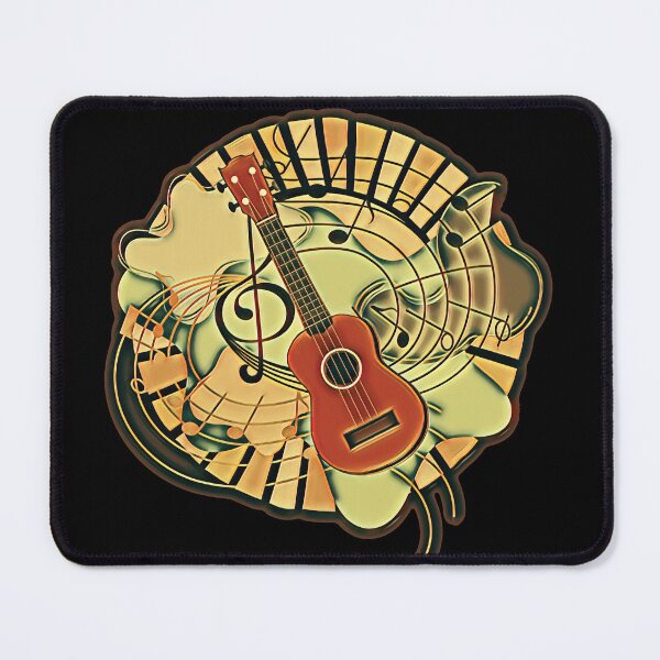Item preview, Ukulele with Swirling Notes - Variation designed and sold by piesdesignart.