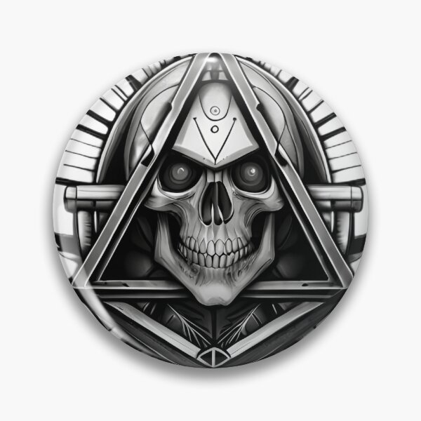 Item preview, A black and white drawing of a skull in a triangle designed and sold by Hillol Bora.