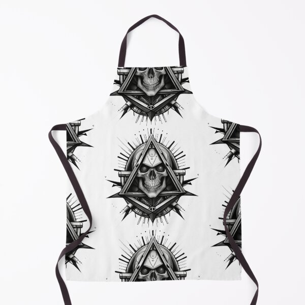Item preview, A black and white drawing of a skull in a triangle designed and sold by Hillol Bora.