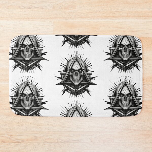Item preview, A black and white drawing of a skull in a triangle designed and sold by Hillol Bora.