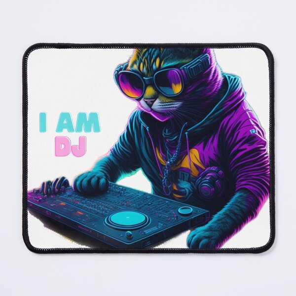 Item preview, Funny Dj Cat Cute Kitty Dj Headphone Sunglasses designed and sold by HerdemDigiLife.