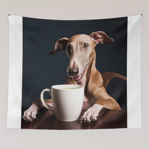 Item preview, Perky Pup: Adorable Azawakh Coffee Art for Caffeine Lovers  designed and sold by ClawedCreations.