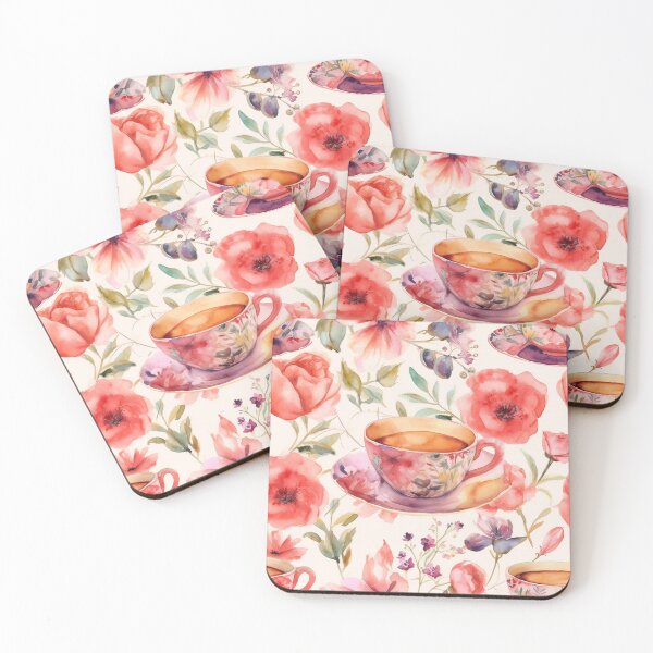 Item preview, Watercolor Floral Cup Seamless Pattern designed and sold by duke818.