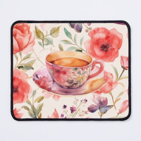 Item preview, Watercolor Floral Cup Seamless Pattern designed and sold by duke818.
