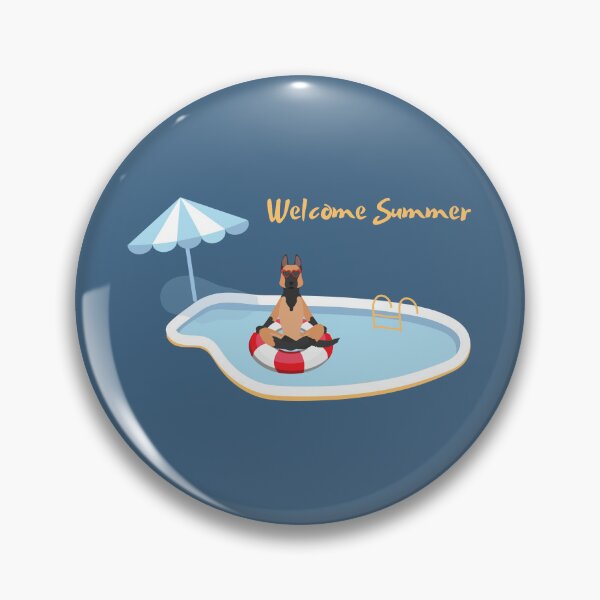 Item preview, Welcome Summer with German Shepherd Wearing Sunglasses on Pool Float designed and sold by SeasonalDogs.