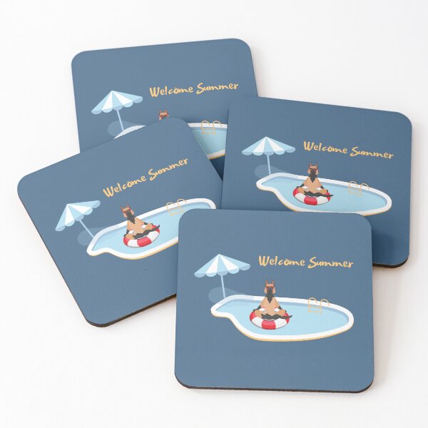 Item preview, Welcome Summer with German Shepherd Wearing Sunglasses on Pool Float designed and sold by SeasonalDogs.