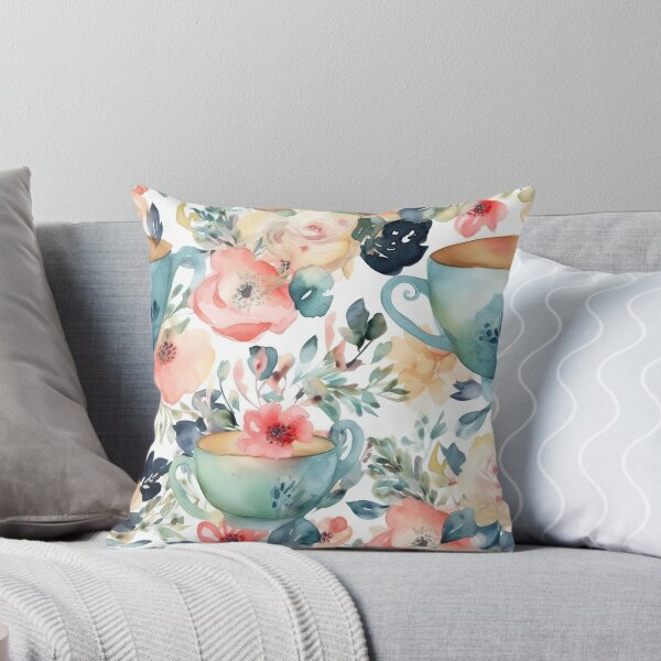 Item preview, Watercolor Floral Cup Seamless Pattern designed and sold by duke818.