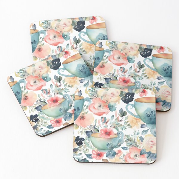 Item preview, Watercolor Floral Cup Seamless Pattern designed and sold by duke818.