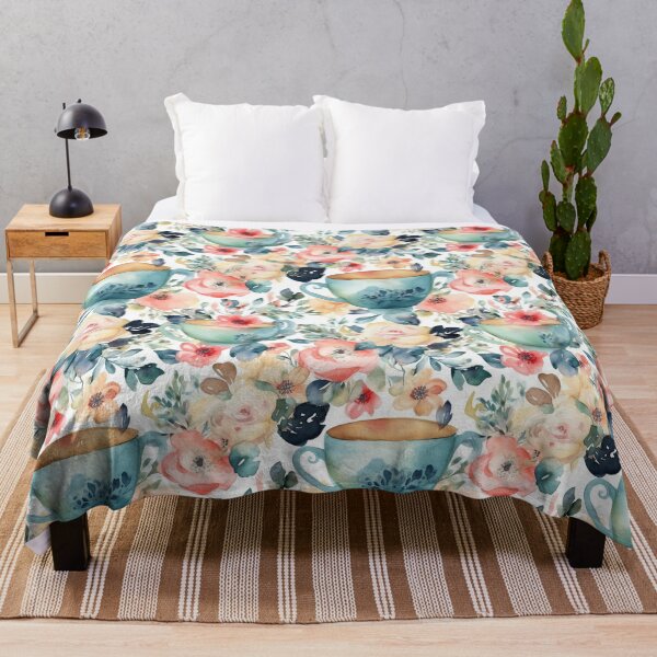 Item preview, Watercolor Floral Cup Seamless Pattern designed and sold by duke818.