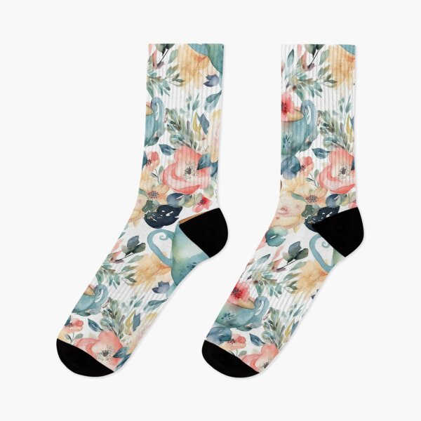 Item preview, Watercolor Floral Cup Seamless Pattern designed and sold by duke818.