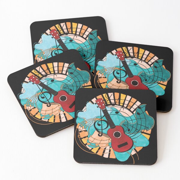 Item preview, Ukulele with swirling notes designed and sold by piesdesignart.