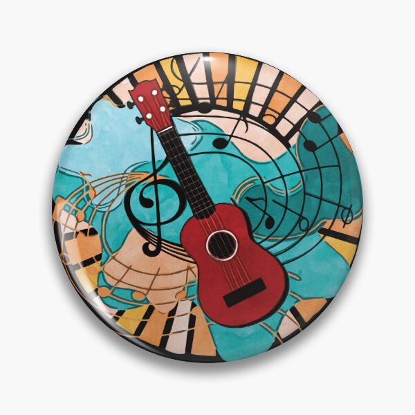 Item preview, Ukulele with swirling notes designed and sold by piesdesignart.
