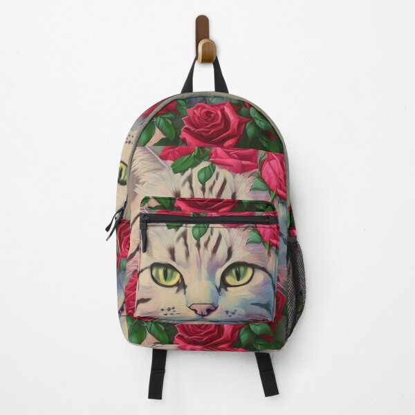Aperçu de l'œuvre Chat avec des roses rouges Art numérique créée et vendue par AnimateSpring.