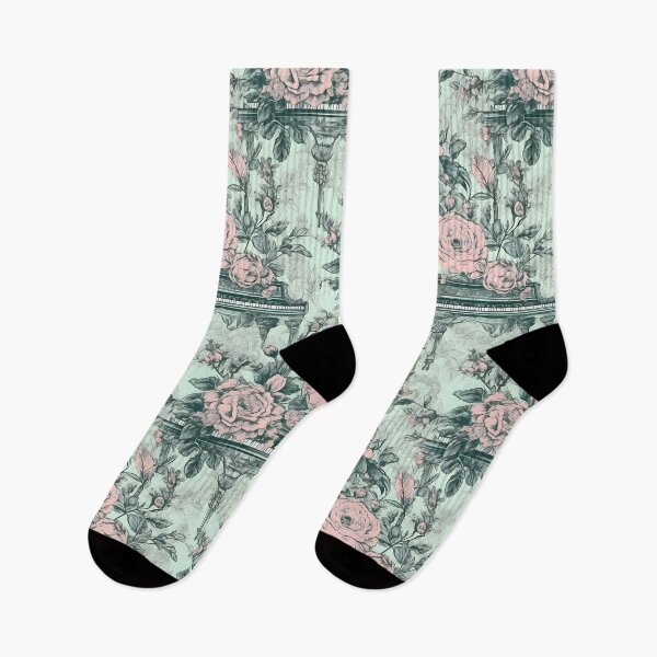 Item preview, Romantic toile de jouy pattern of rose flowers and piano designed and sold by CroffleStudio.