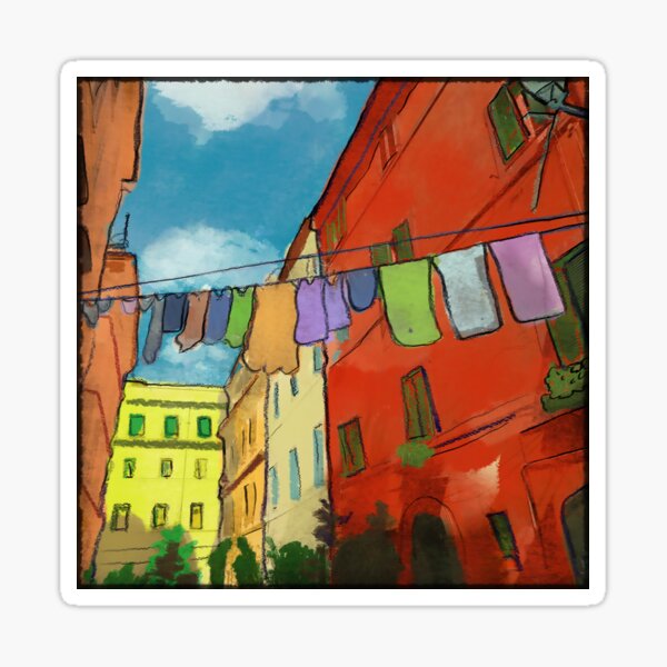 Laundry in Trastevere Sticker