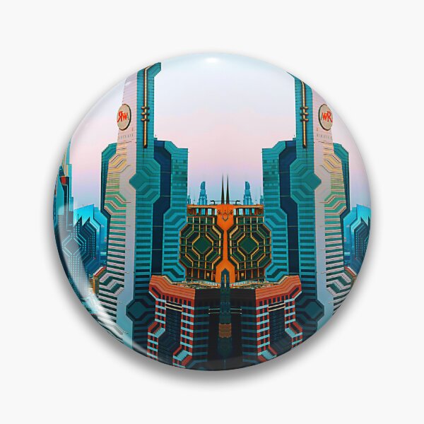 Item preview, Dubai Downtown Symmetrical Brutalist Cyberpunk Glitch Art designed and sold by glitchhub.