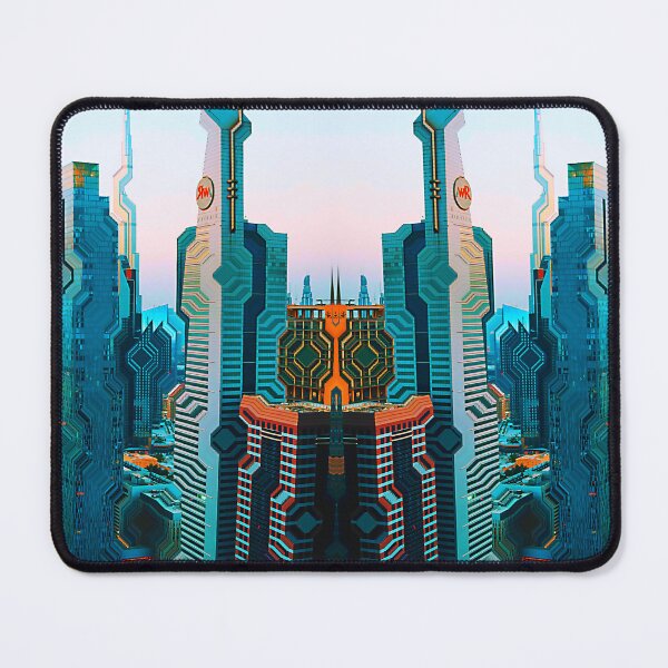 Item preview, Dubai Downtown Symmetrical Brutalist Cyberpunk Glitch Art designed and sold by glitchhub.