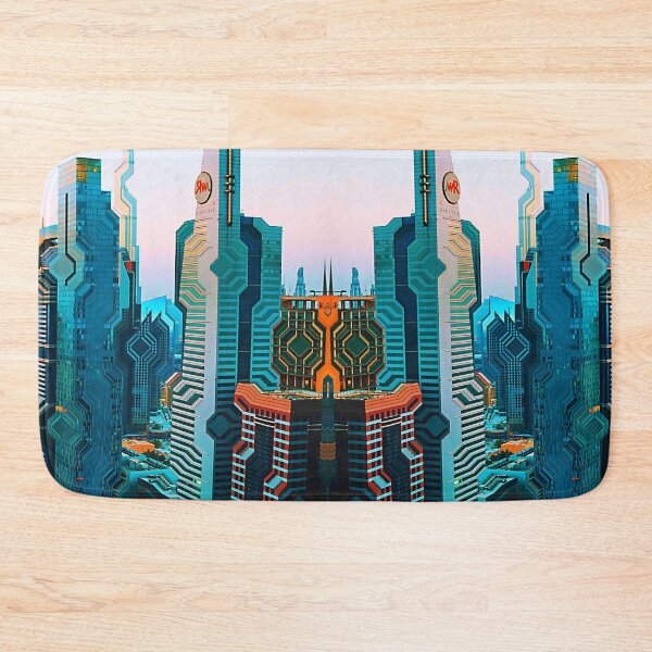 Item preview, Dubai Downtown Symmetrical Brutalist Cyberpunk Glitch Art designed and sold by glitchhub.