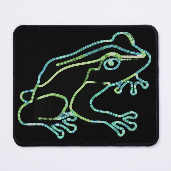 Item preview, Digital Outline Frog Green & Aqua Multicolor Abstract Toad Coqui designed and sold by kattakitty.