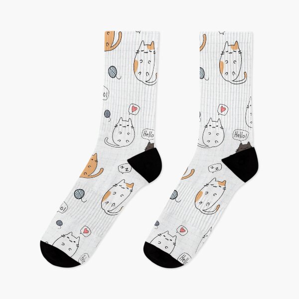 Aperçu de l'œuvre Cats on Socks créée et vendue par Grizzlytees.