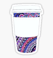 Coffee Cup with Colorful Mandala Pattern Sticker