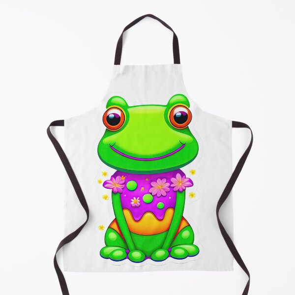Artikelvorschau, Nettes wunderliches Cartoon-grünes Mädchen-Frosch-Sommer-Blumen-Kleid entworfen und verkauft von Kathryn Creates.