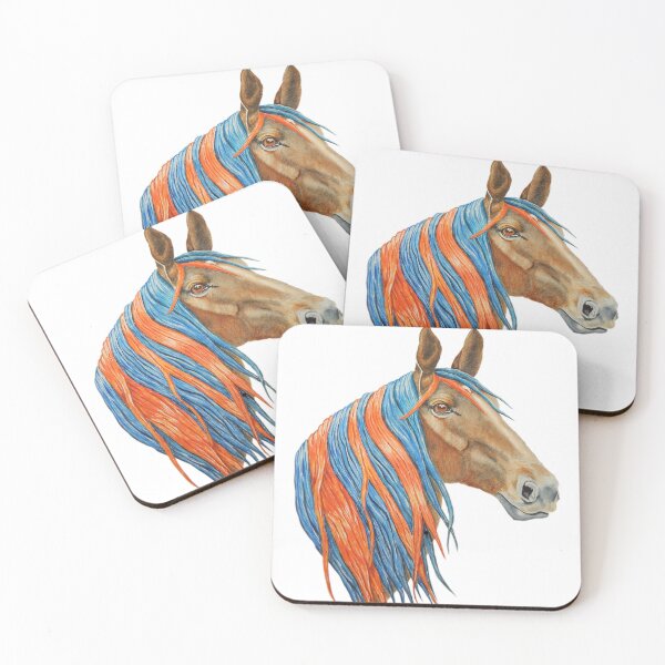 Item preview, Horse with orange and blue mane designed and sold by Juanita2023.