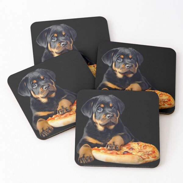 Item preview, Rottweiler puppy and pizza Ai generated  designed and sold by Freedomink.