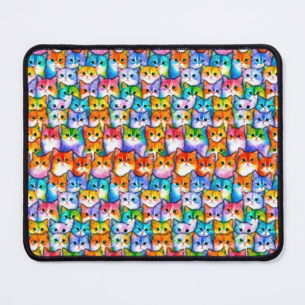 Item preview, Vibrant Airbrushed Kittens Parade seamless pattern designed and sold by DeepSkyPatterns.