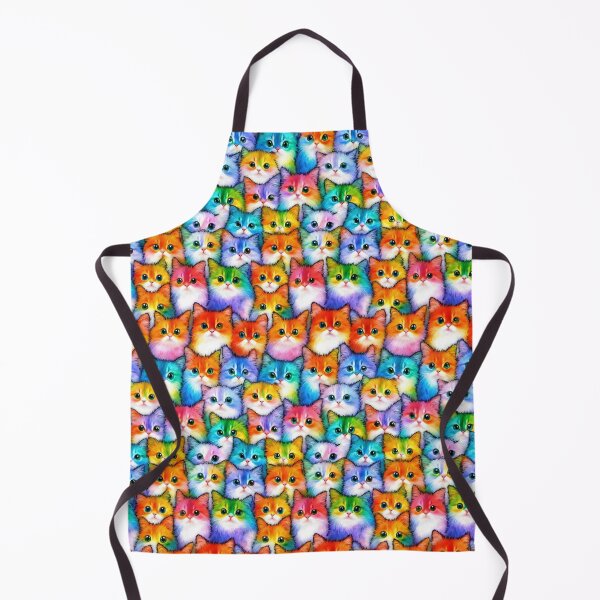 Item preview, Vibrant Airbrushed Kittens Parade seamless pattern designed and sold by DeepSkyPatterns.