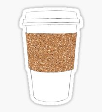 Gold Sparkly Coffee Cup Sticker