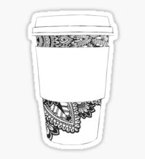 Doodle Sharpie Drawing on Coffee Cup Sticker