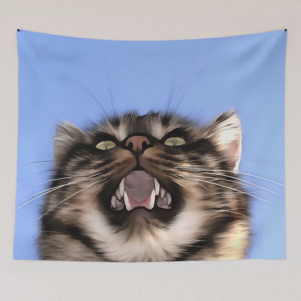 Item preview, Plaintive Meow Of A Tabby Cat Acrylic Painting designed and sold by taiche.