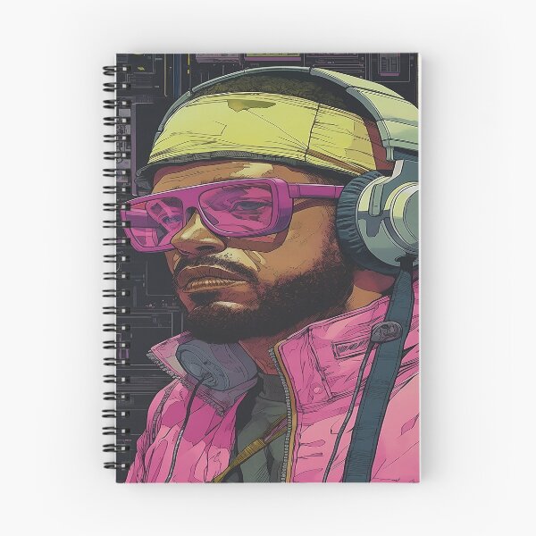Item preview, Futuristic Hipster Guy Grooving to Music designed and sold by CybRunner.