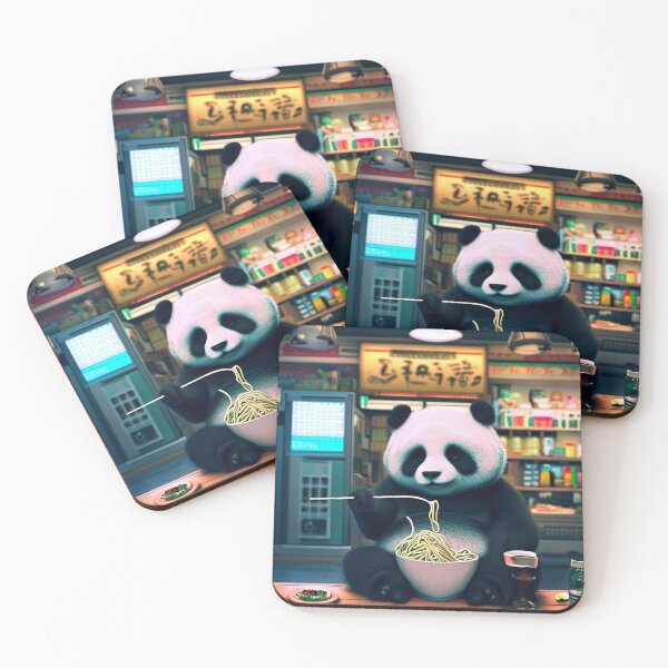 Item preview, Oso Panda comiendo fideos en un deli designed and sold by TrendyVinyl.
