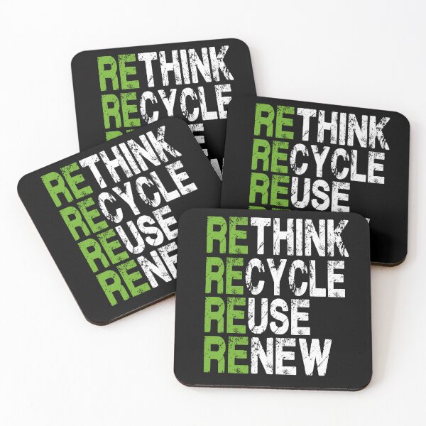 Aperçu de l'œuvre Recycle Reuse Renew Rethink Activism Earth Day créée et vendue par Emma Studio.