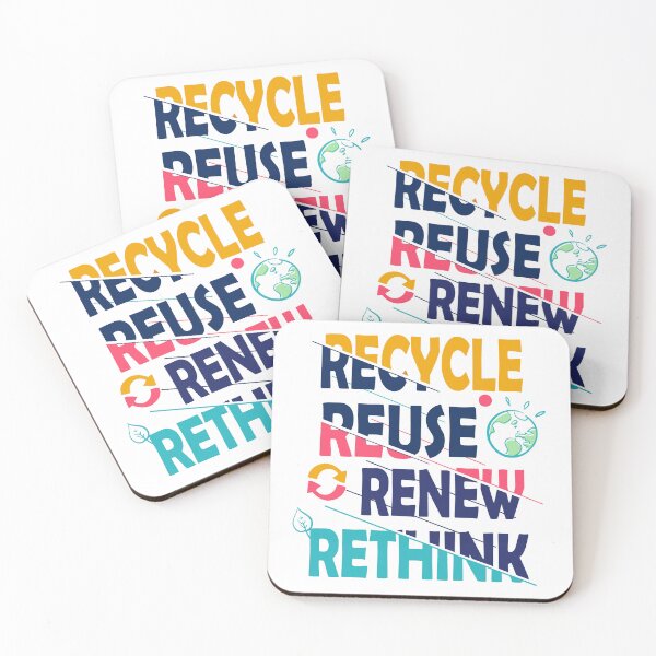 Aperçu de l'œuvre Recycle Reuse Renew Rethink Activism Earth Day créée et vendue par Emma Studio.