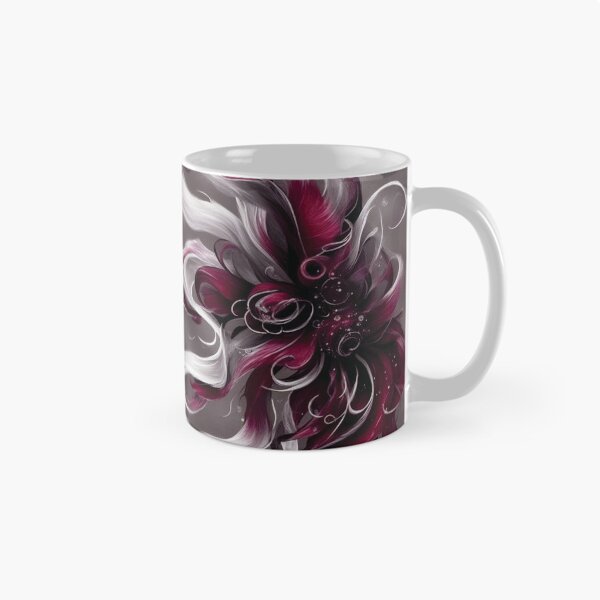 Artikelvorschau, AI Art 'In The Deep' Faszinierendes Burgund, schwarz-weißes Wirbeln und fließende Verschmelzung von Farben, Art Home Decor entworfen und verkauft von Hanlar.