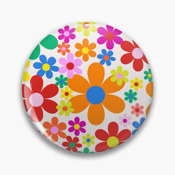 Artikelvorschau, Alle Farben - Flower-Power-Retro-Blumen direkt aus den 1970er Jahren - Pink, Limette, Königsblau, Himmelblau entworfen und verkauft von BlackDogArtists.