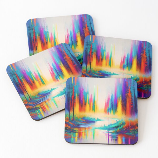 Item preview, Enchanted Forest River Landscape - Synesthetic Art for Nature Lovers designed and sold by ElLocoMus.