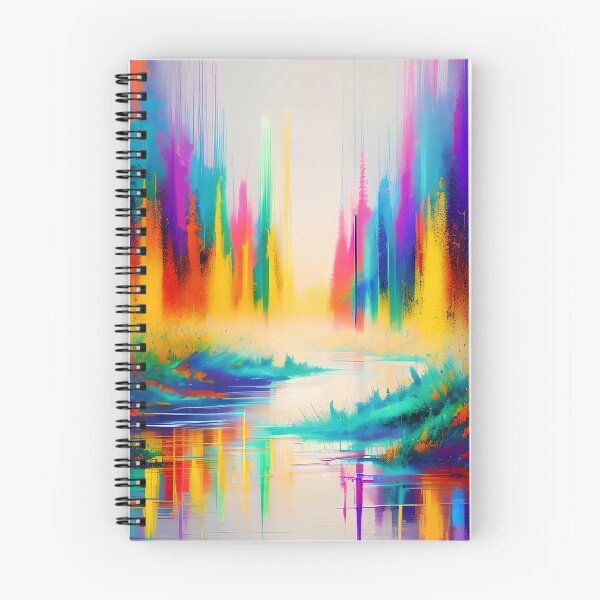 Item preview, Enchanted Forest River Landscape - Synesthetic Art for Nature Lovers designed and sold by ElLocoMus.