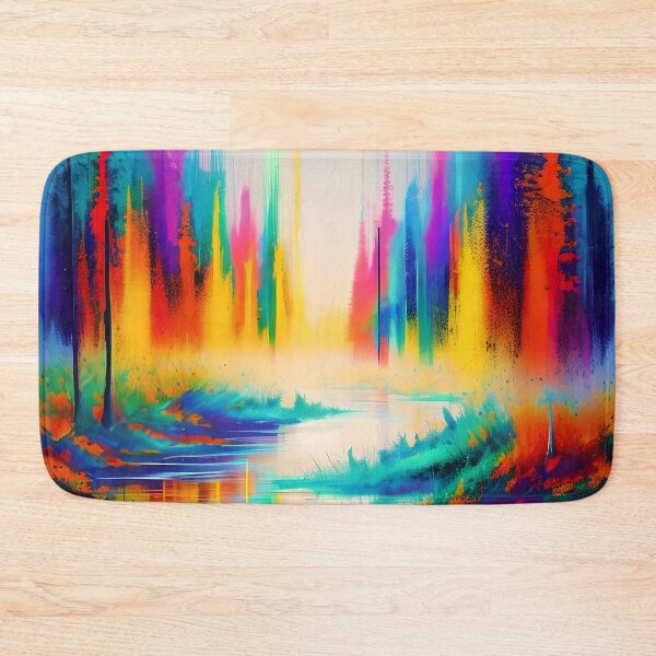 Item preview, Enchanted Forest River Landscape - Synesthetic Art for Nature Lovers designed and sold by ElLocoMus.