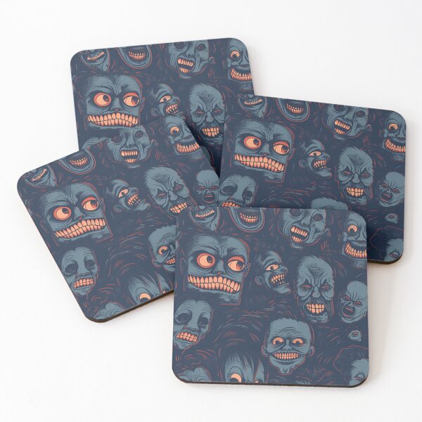 Item preview, Horror Scary Faces With Evil Smile and Grin Blue Theme designed and sold by CactusPan.