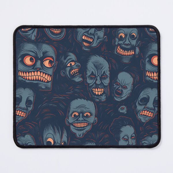 Item preview, Horror Scary Faces With Evil Smile and Grin Blue Theme designed and sold by CactusPan.